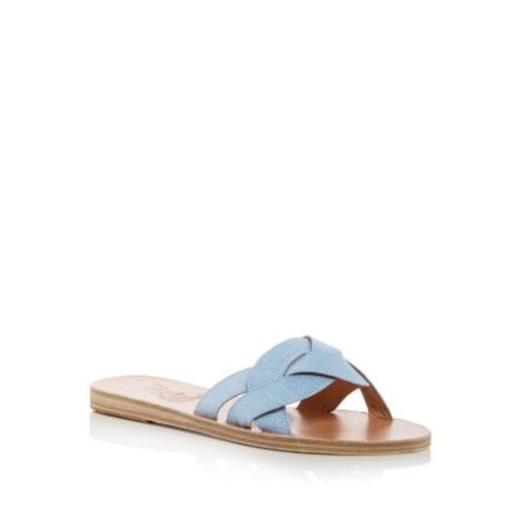 ANCIENT GREEK SANDALS Womens Light Blue Arachne Slip On Slide Sandals Shoes 40